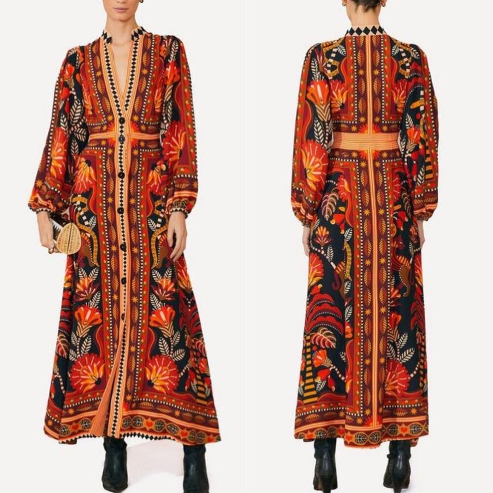 Farm Rio Nature Beauty Printed Maxi Dress - Picture 1 of 8